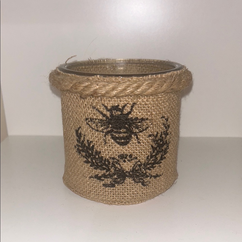 Cute Burlap Bee Candle Holder